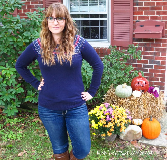 Classic Navy Sweater and Jeans