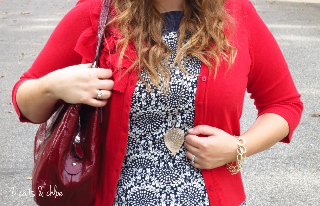 Fall leaf necklace and gold accessories