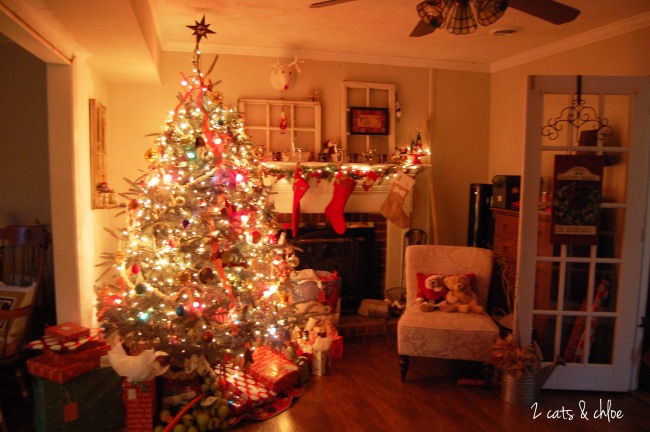 2 cats & chloe: how to decorate a live tree