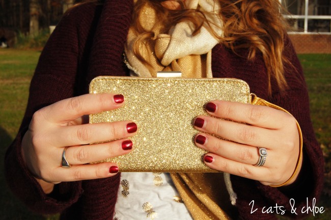 2 cats & chloe: burgundy and glitter