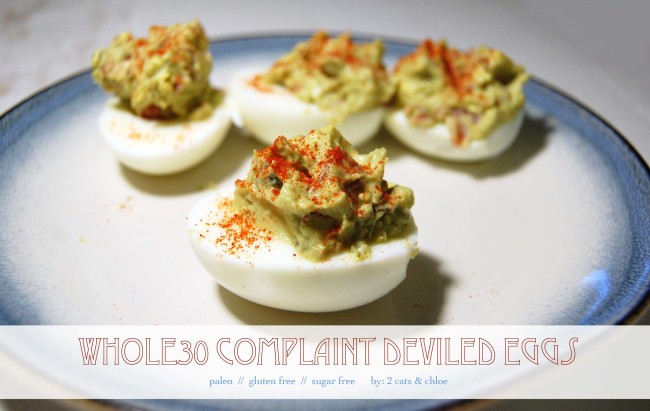 Whole30 Deviled Eggs  //  Paleo Deviled Eggs  //  Mayo Free Deviled Eggs