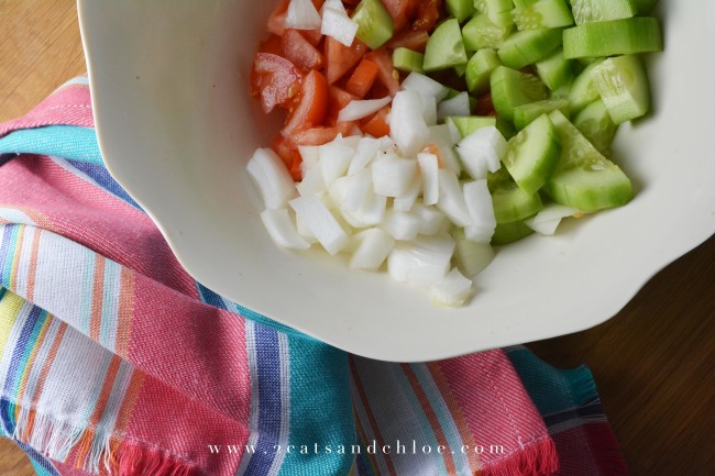 2 cats & chloe: Tomato, Cucumber, Onion Salad
