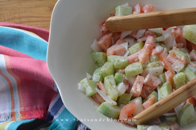 2 cats & chloe: Whole30, Healthy Tomato Cucumber Salad