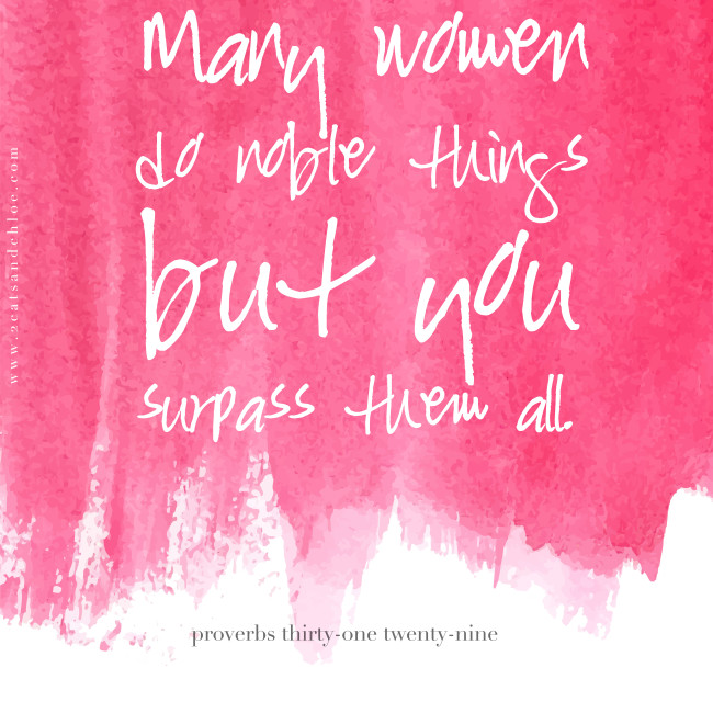 2 cats & chloe: proverbs 31: 29 watercolor