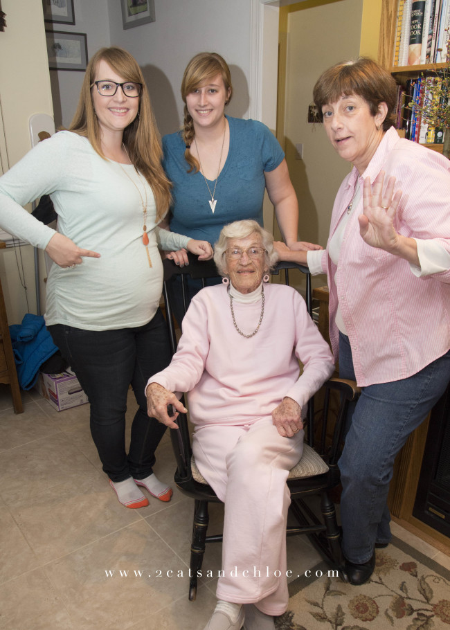 2 cats & chloe: Four Generations at Gender Reveal Party!