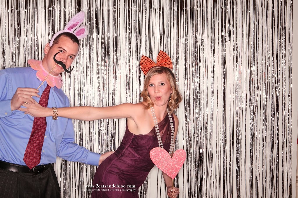 Friends in the photo booth Bridesmaid in photo booth