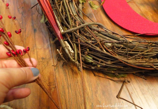 Grapevine Wreath No-Cut Flower Stem