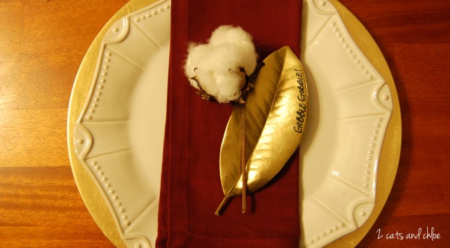 Gold Magnolia Leaf Place Setting