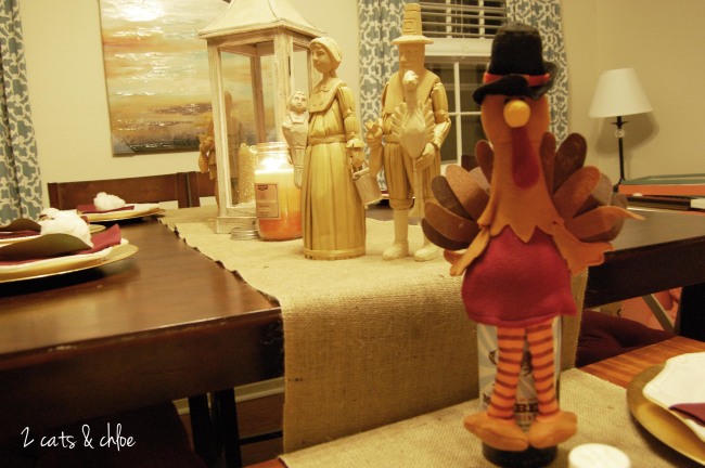 Golden Table Setup for Thanksgiving