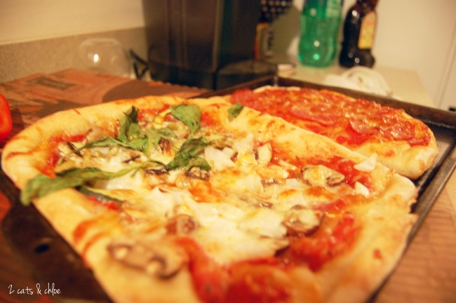 2 cats & chloe - NYE traditions: personal pizzas