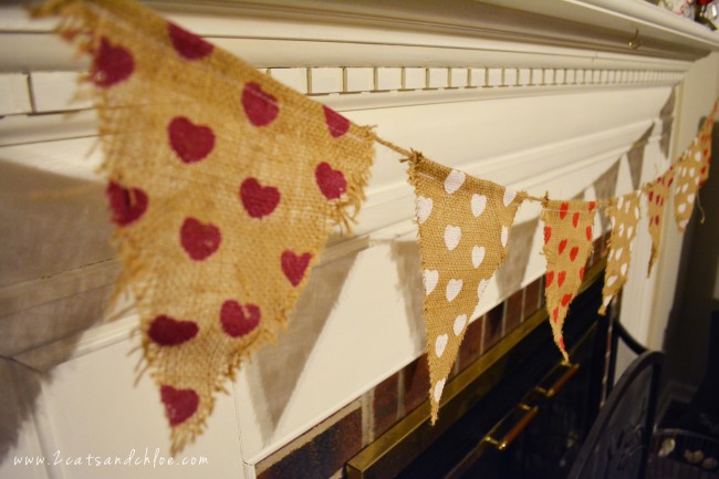 2 cats & chloe: valentine burlap banner