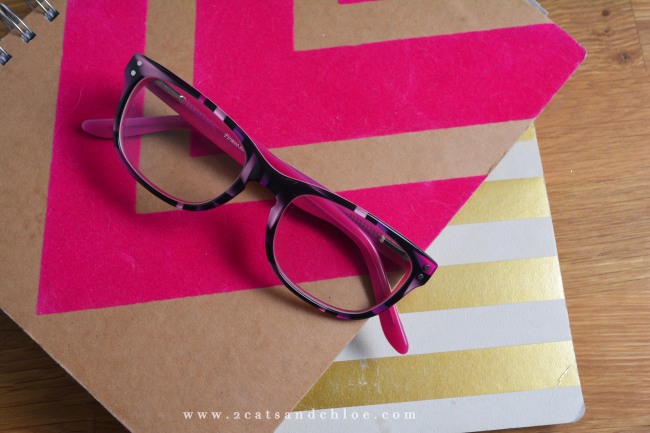 2 cats & chloe: pink and black firmoo glasses