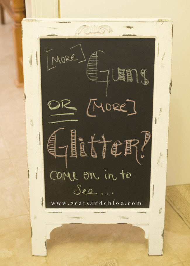 2 cats & chloe: Gender Reveal Guns vs Glitter Sign